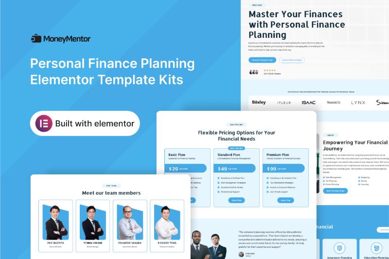 MoneyMentor - Personal Finance Planning Elementor Template Kit