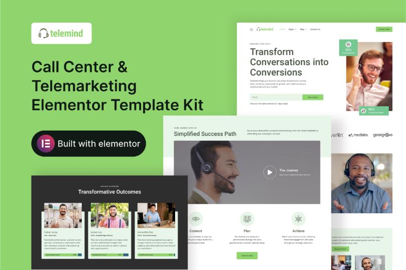 Telemind - Call Center & Telemarketing Elementor Template Kit