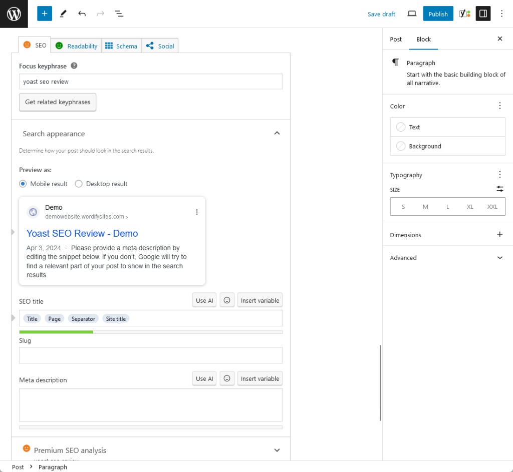 the seo analysis and post optimizer from the yoast plugin is so simple to understand
