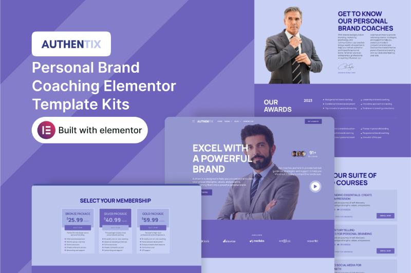 Authentix - Personal Brand Coaching Elementor Template Kit