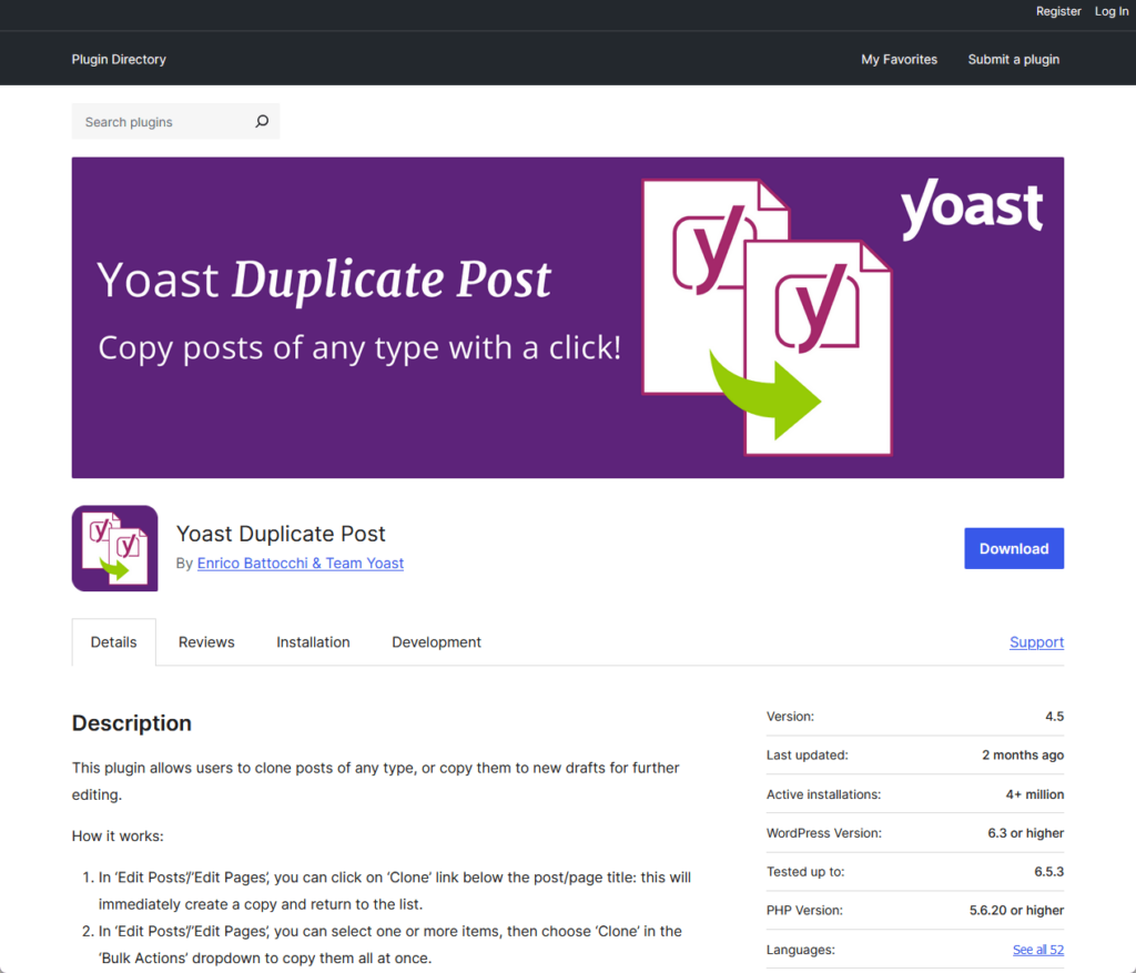 Yoast Duplicate Post by Enrico Battocchi & team Yoast