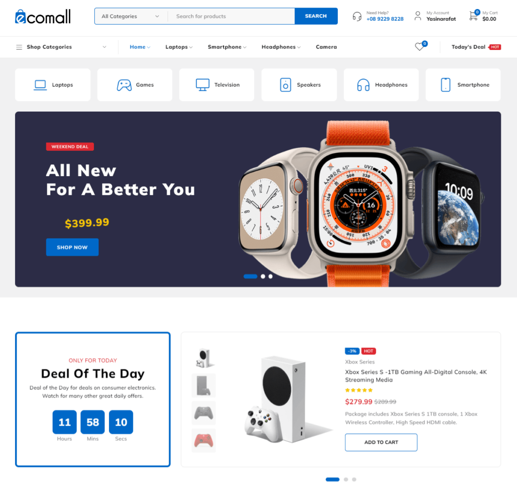 Current website preview