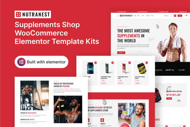 Nutranest - Supplements Shop WooCommerce Elementor Template Kit