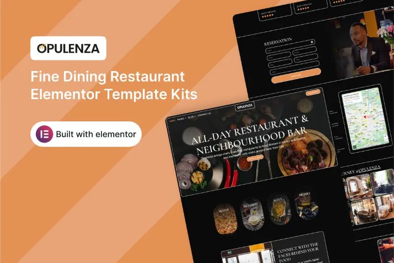 Opulenza - Fine Dining Restaurant Elementor Template Kit