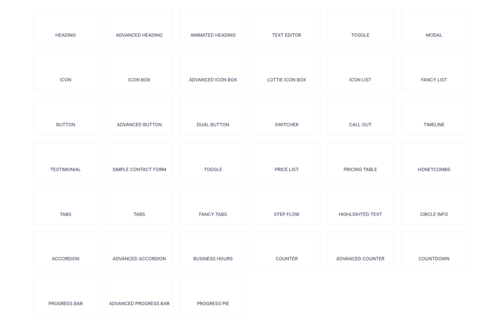 Outgrid builder widgets