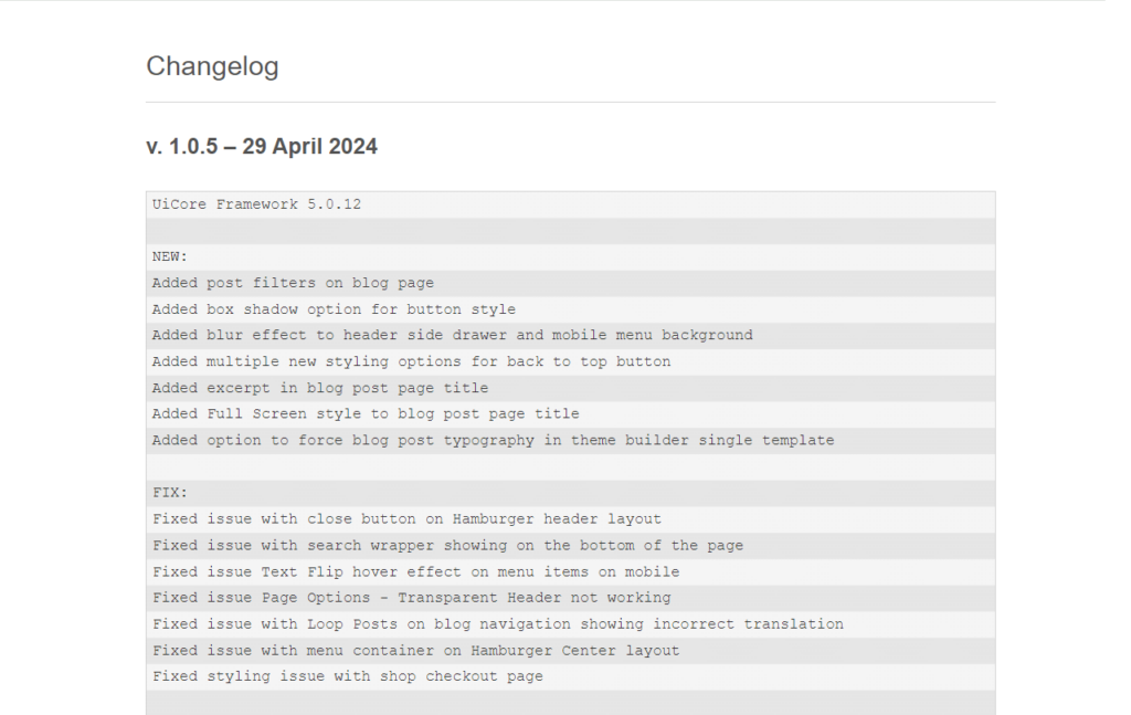 Outgrid theme changelog
