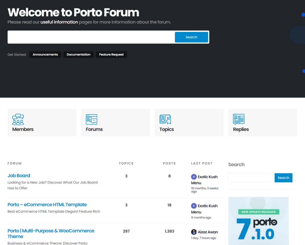 Porto support forum