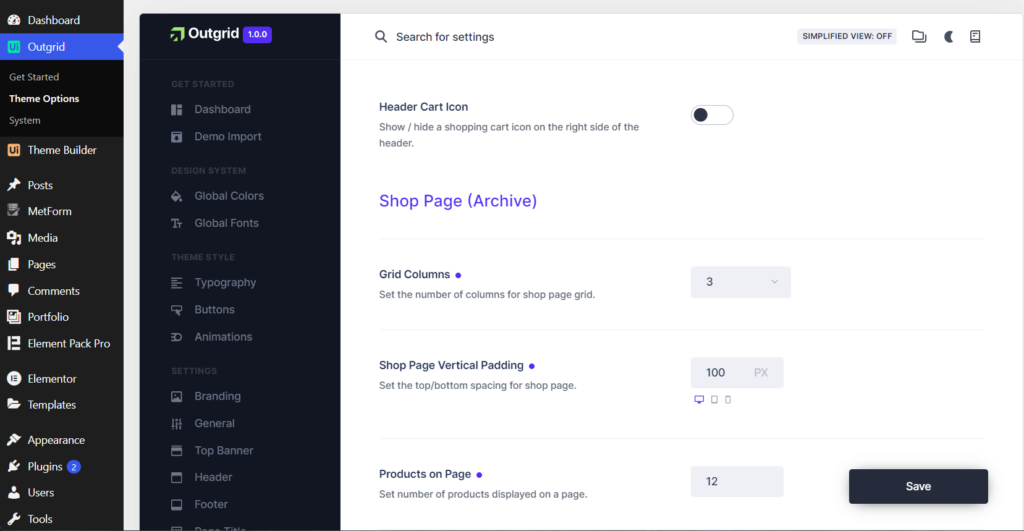 WooCommerce settings