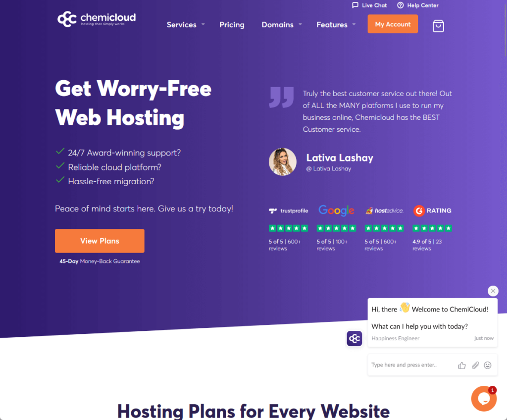 ChemiCloud: Get Worry-Free Web Hosting