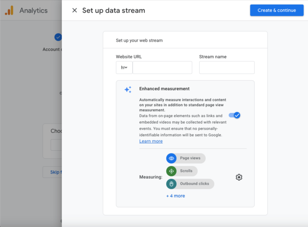 Google Analytics Set Up Data Stream