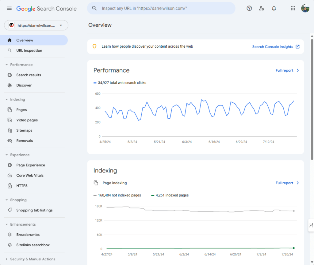 google search console overview