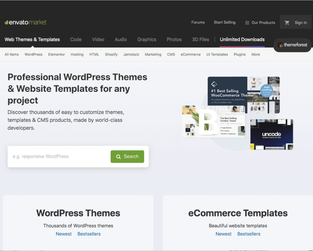 Envato Market: Professional WordPress Themes & Website Templates for any project