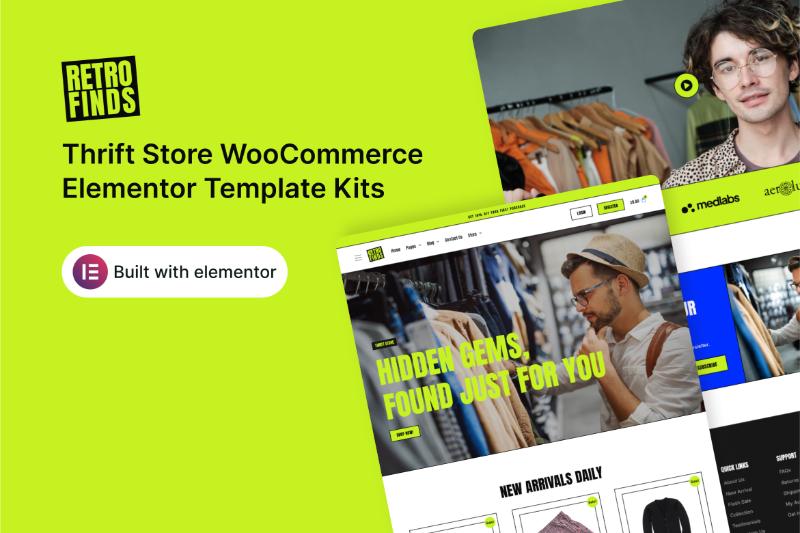RetroFinds - Thrift Store Elementor Template Kit