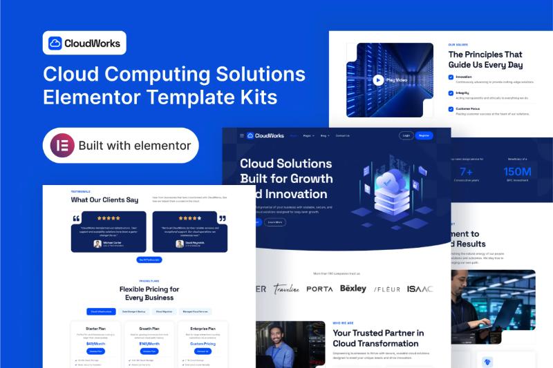 CloudWorks - Cloud Computing Solutions Elementor Template Kit
