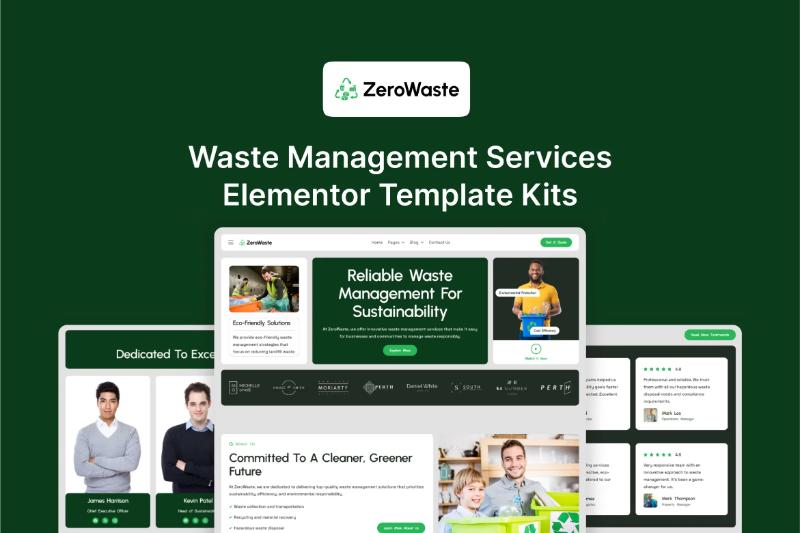 ZeroWaste - Waste Management Services Elementor Template Kit