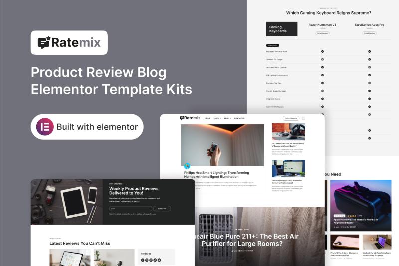 Ratemix - Product Review Blog Elementor Template Kit