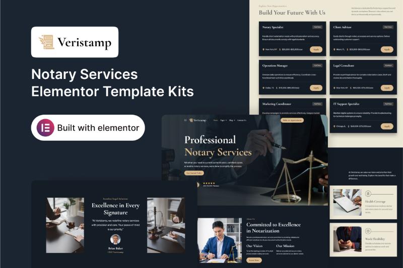 VeriStamp - Notary Services Elementor Template Kit