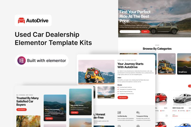 AutoDrive - Used Car Dealership Elementor Template Kit