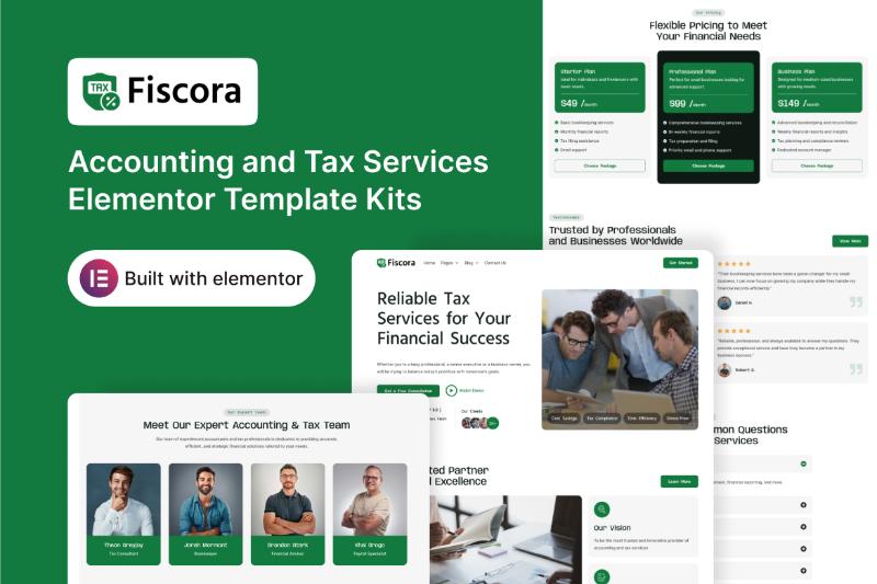 Fiscora - Accounting and Tax Services Elementor Template Kit