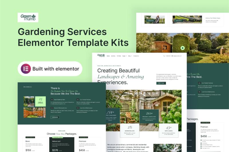 GreenThumb - Gardening Services Elementor Template Kit