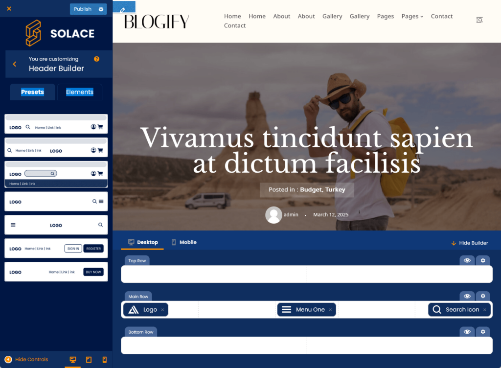 solace header builder