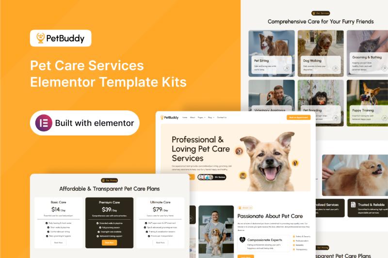 PetBuddy - Pet Care Services Elementor Template Kit