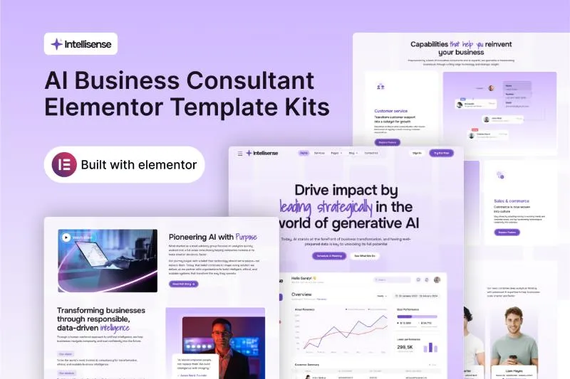 Intellisense - AI Business Consultant Elementor Template Kit