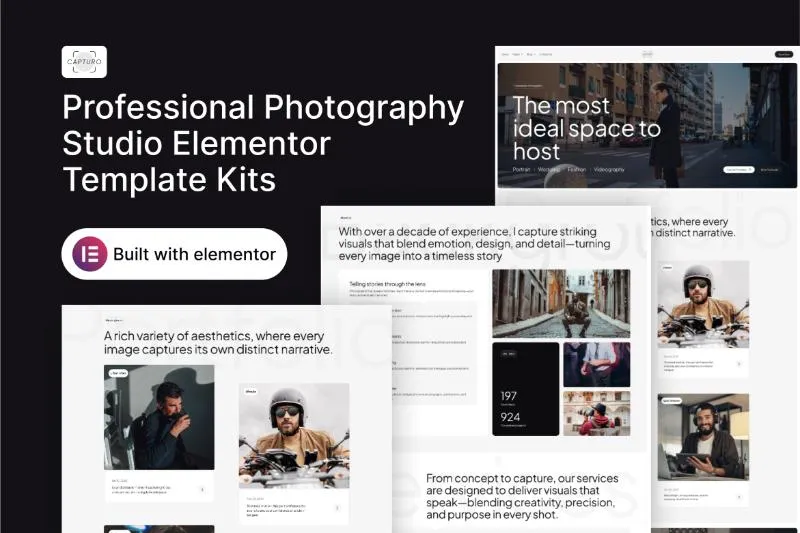 Capturo - Professional Photography Studio Elementor Template Kit