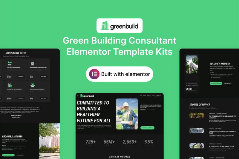 GreenBuild - Green Building Consultant Elementor Template Kit