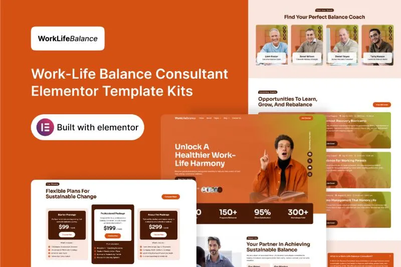 WorkLifeBalance - Work-Life Balance Consultant Elementor Template Kit.jpg